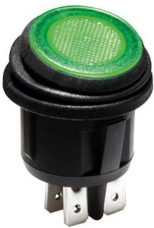 Wippschalter mit gruner led beleuchtung 2 polig dpstein aus 12 v