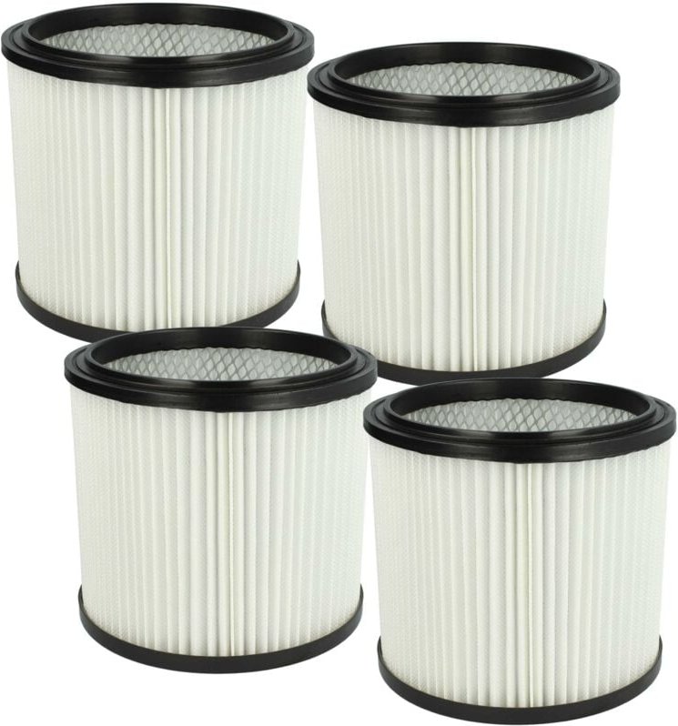 4x Faltenfilter kompatibel mit Aqua Vac Plus 1000, 3000, 740, 1001, 740m Staubsauger - Patronenfilter, Schwarz Weiß - Vh...