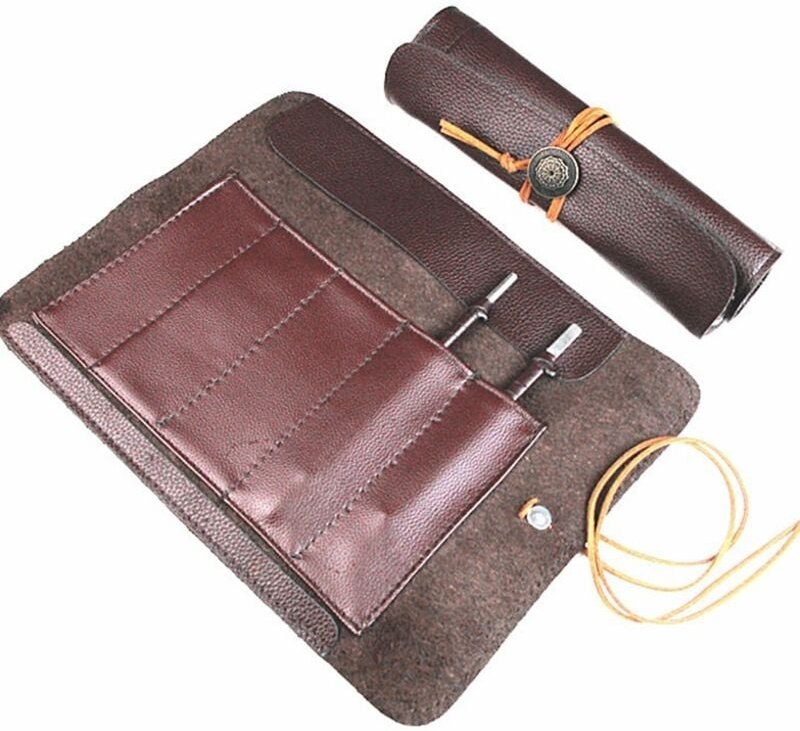 Leder-Messertasche für Kochmesser Braun (2820cm) - Sollbry