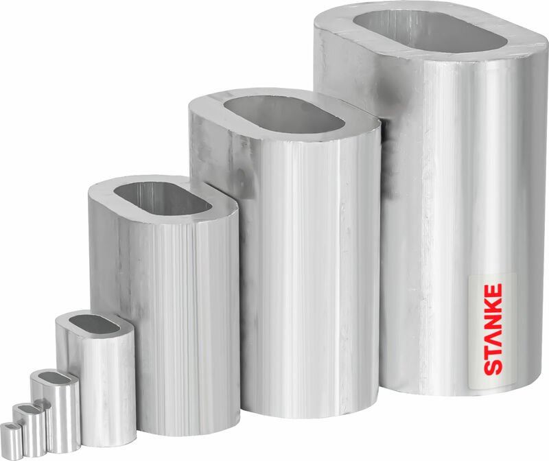 10x Alu Pressklemme Größe 1 Seilklemme Drahtseilklemme Aluminium Presshülse - Seilwerk Stanke