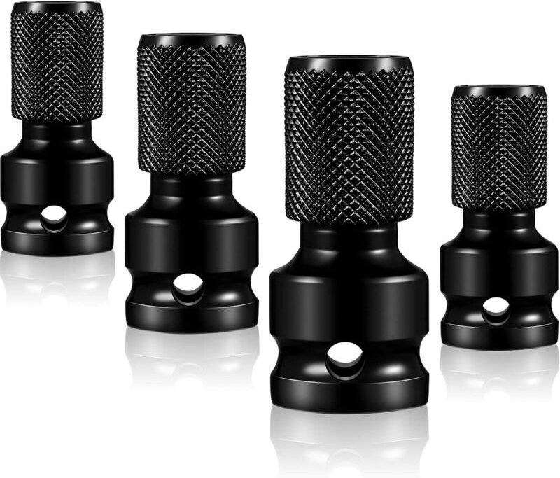 4teiliger 1/2Zoll-Vierkant-auf-1/4-Zoll-Schlagschrauberadapter, Sechskantadapter,Steckschlüssel mit Einsätzen und