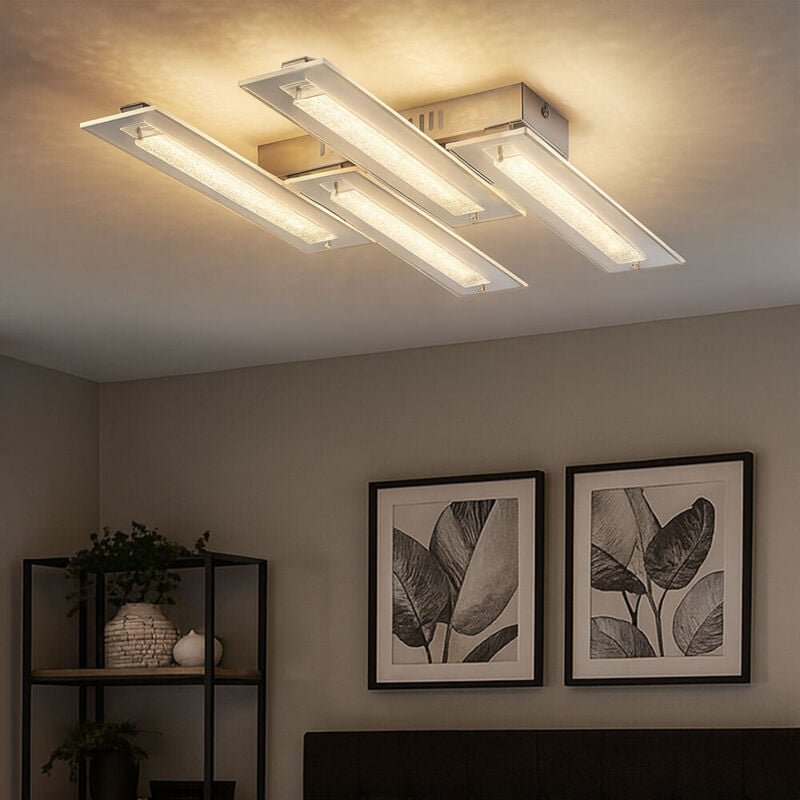 28,8 Watt led Decken Lampe Wohnraum Beleuchtung quadratisch Kristall Leuchte Globo 68056D5