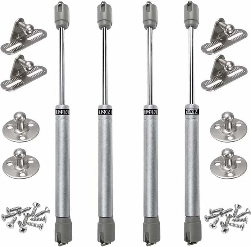 4 Stück 120 n hydraulische Möbel-Gasdruckfedern, Gasfedern, Original-Gasdruckfedern für Küchenschranktüren, pneumatische...