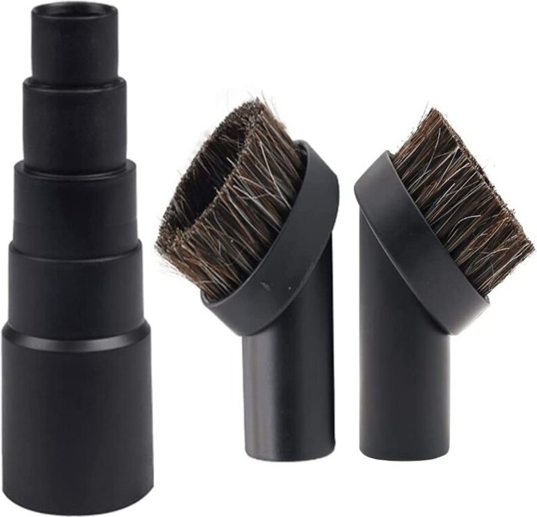 2 StüCk Rosshaar-Vakuum-AufsatzbüRste mit 1 7/8 Bis Universal-Vakuumschlauchadapter