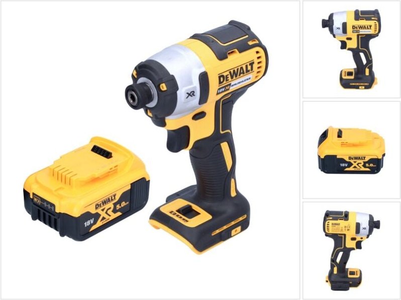 Dcf 887 n Akku Schlagschrauber 18 v 205 Nm 1/4' Brushless + 1x Akku 5,0 Ah - ohne Ladegerät - Dewalt