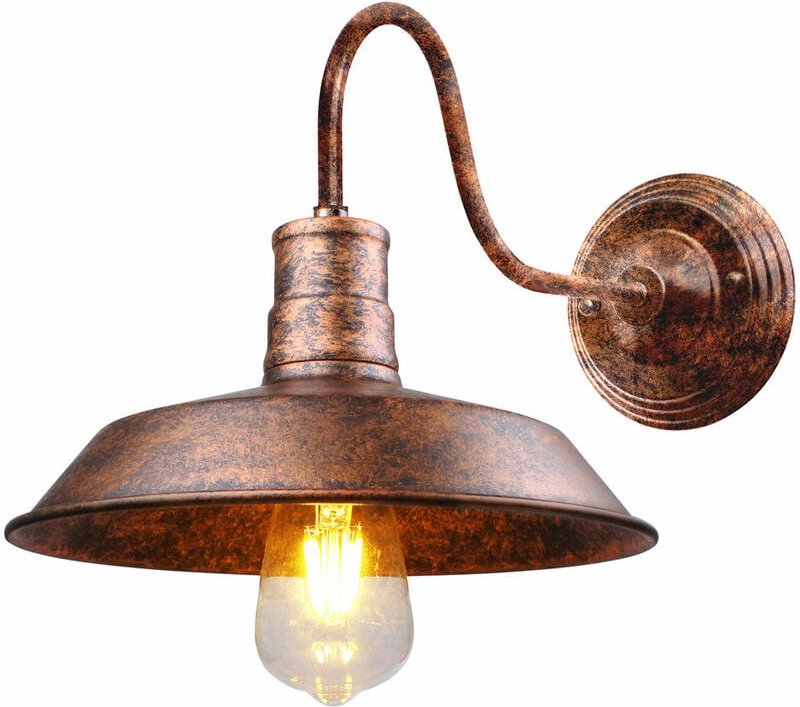 Industriell Wandleuchte in Hat Form, Metall E27 Innenleuchte Vintage 26cm Lüster für Küche Wohnzimmer Schlafzimmer Badez...