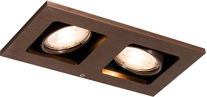 Einbaustrahler dunkelbronze rechteckig 2-flammig - Qure