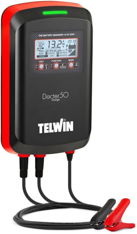 Telwin - Batterieladegerät Doctor charge 50 6/12/24V 50A Kapazität 600Ah