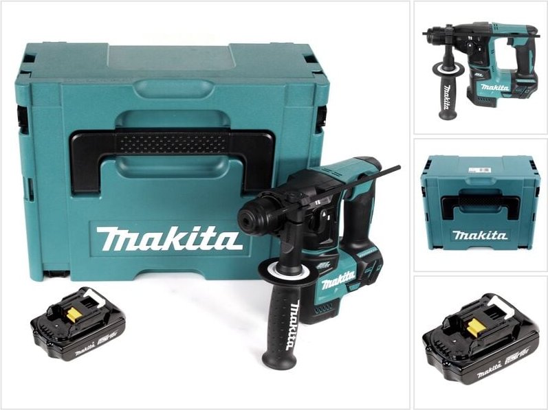 Makita DHR 171 A1J Akku Bohrhammer 18 V 1,20 J SDS Plus Brushless + 1x Akku 2,0 Ah + Makpac - ohne Ladegerät