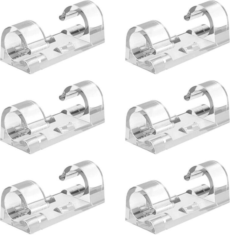 80 Stück transparente Kabelmanagement-Clips, selbstklebende Kabelclips, geeignet für die meisten Stromkabel, USB-Kabel, ...