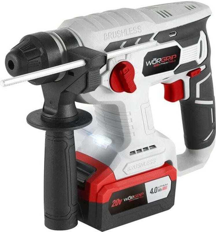 Worgrip - Bürstenloser Bohrhammer 20V 1 Akku 4,0Ah
