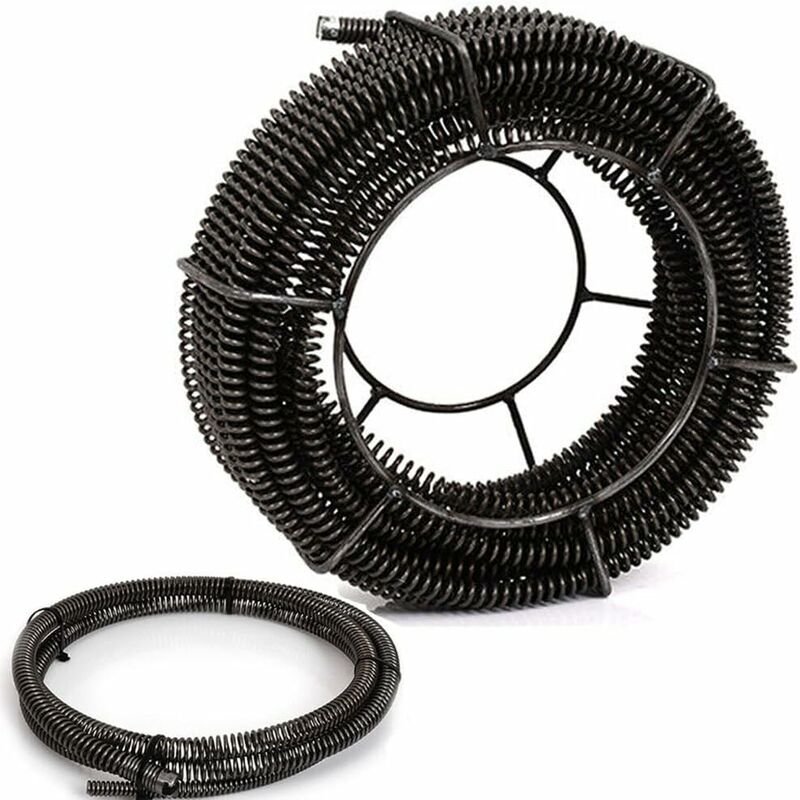 Federspirale Rohrreinigungsspiralen Set (4 Stück je 4.8m: ø 16 mm + 2.5m: Ø16mm, Gesamtlänge 20m, Rohrbreite: ø 30-100 m...