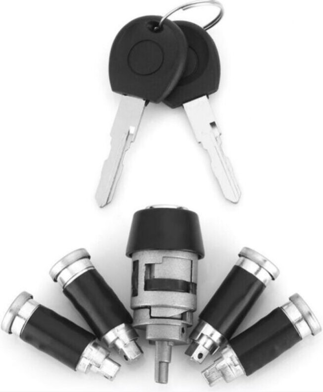 BEBUSINGOTO Zünd-/Türschloss-Set, Zündschlosszylinder und Schlüssel für Ford Transporter T4 Caravelle (1990–2003), Teile...