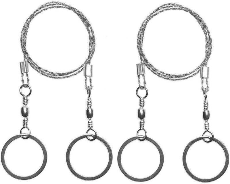 Survival-Stahldrahtsäge, Taschendrahtsäge, 2-teilig, ideal für Überlebensausrüstung, Camping, Jagd, Baumschnitt, Notfall...