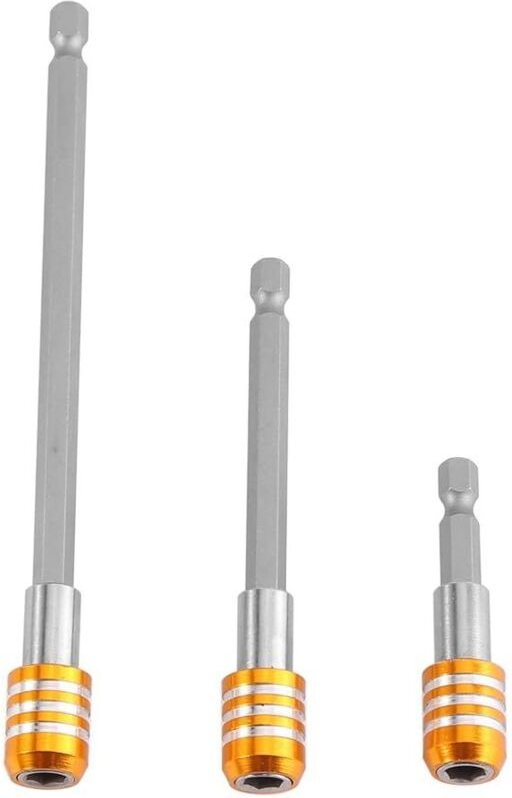 3 Stück magnetischer Bithalter, Schraubendreher-Verlängerung, Sechskant-Verlängerung, 1/4 Zoll, gelb, 60/100/150 mm - Ln...
