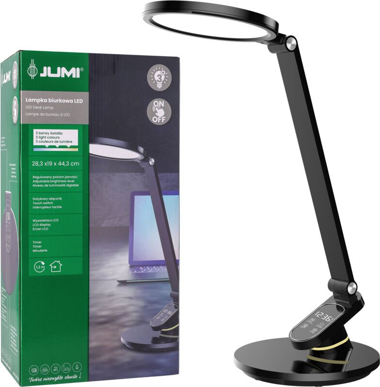 Schultischlampe, LED-Tischlampe, drei Farben, FÜR DIE ARBEIT, mit Uhr