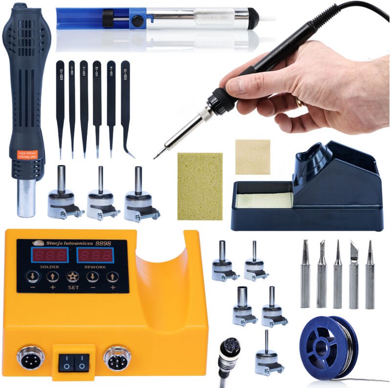 Rosfix Set OH660 Lötstation 2-in-1 – Heißluft & Kolben 60 W LED-Anzeige, 100–500 °C Kunststoffschweißen & Elektronik Zub...