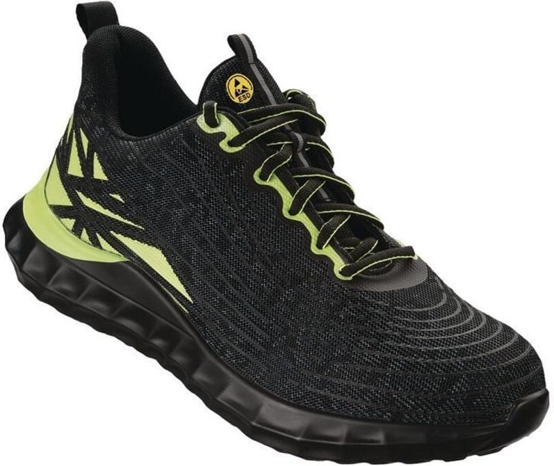 Sicherheitsschuh locri Größe 43 w. 10,5 schwarz/grün Weite 10,5 S1PS fo sr esd en iso 20345 Mesh-Material