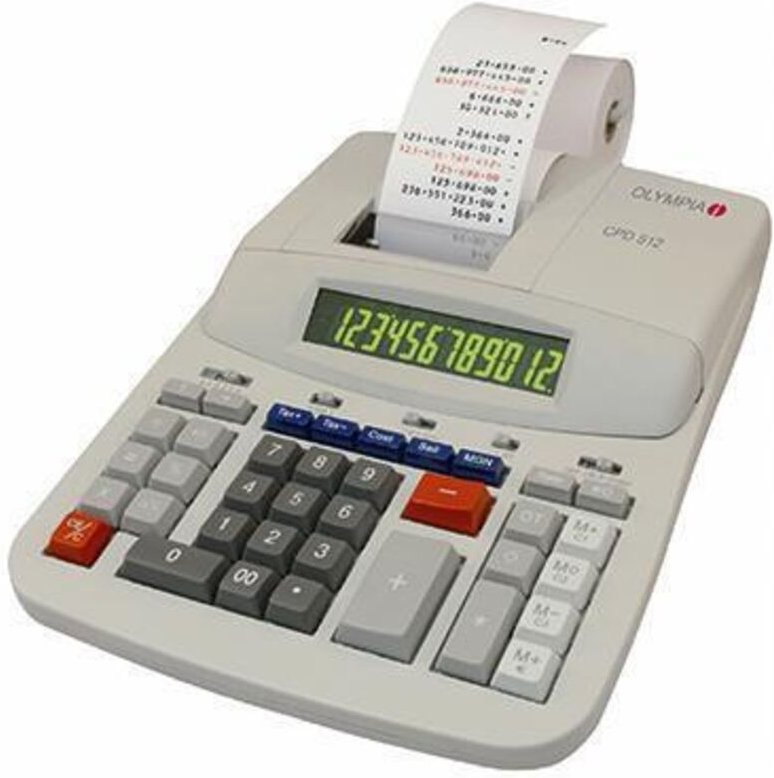 Olympia - Tischrechner cpd 512 schwarz/rot 210 x 67 x 295 mm (b x h x t) Netzbetrieb lichtgrau