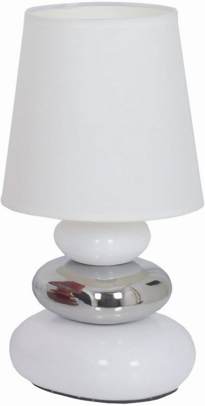 Naeve STONEY Tischlampe mit rundem konischem Schirm Weiß 1xE14