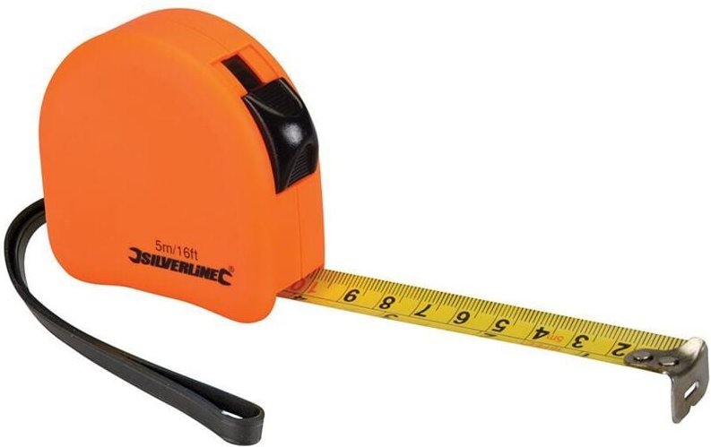 Rollbandmaß in Signalfarbe 5 m / 16 ft x 19 mm