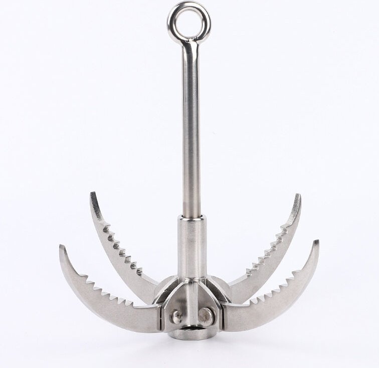 Multifunktions-Enterhaken - Klappklaue aus Edelstahl - Strapazierfähig - Ausrüstung für Outdoor-Camping, Wandern und Kle...