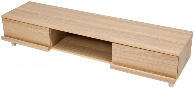 TV-Möbel, TV-Schrank, TV-Bank, TV-Halterung für bis zu 65-Zoll-Bildschirme, 4 Regale, Kabelauslass, Zeitgenössisch, Schl...