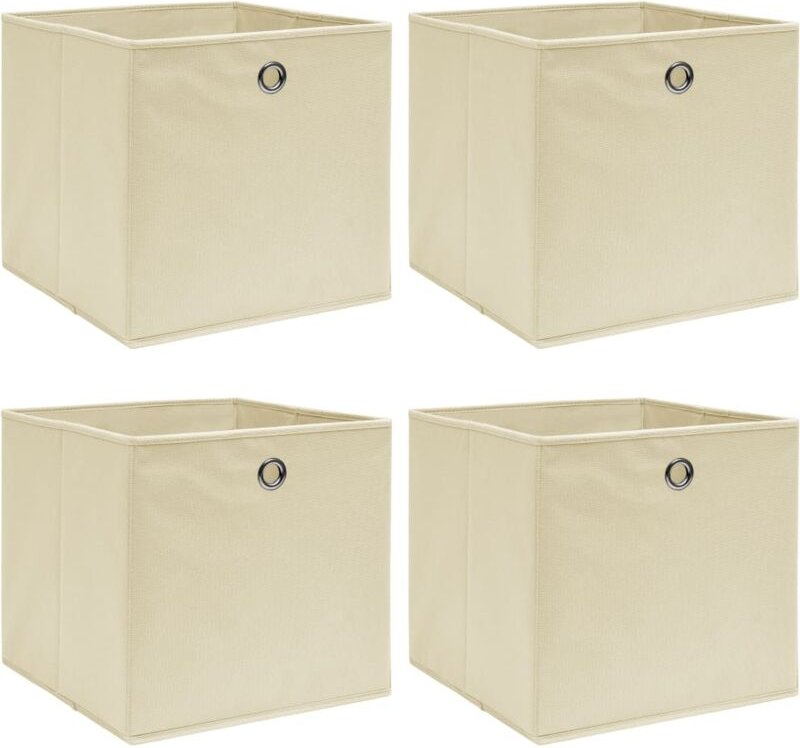 Aufbewahrungsboxen 4 Stk. Creme 32x32x32 cm Stoff Vidaxl