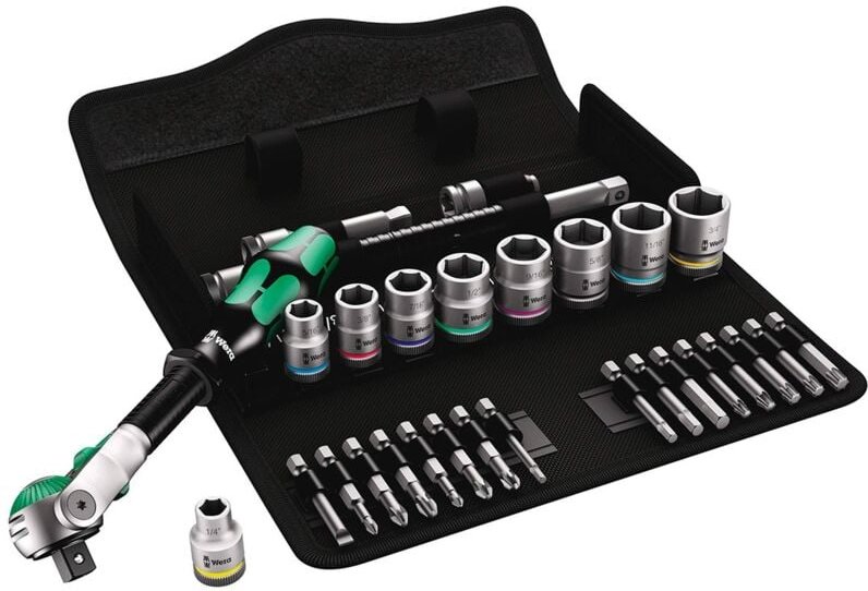 8100 sb 9 Zyklop Speed-Knarrensatz, 3/8'-Antrieb, zöllig, 29-teilig - Wera
