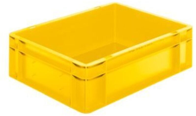 La-ka-pe - Transport-Stapelkasten B400xT300xH120 mm gelb, geschlossen ohne Griffloch