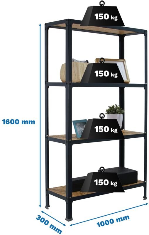 Simonrack Moderne Regale anthrazit 1600x1000x300 mm