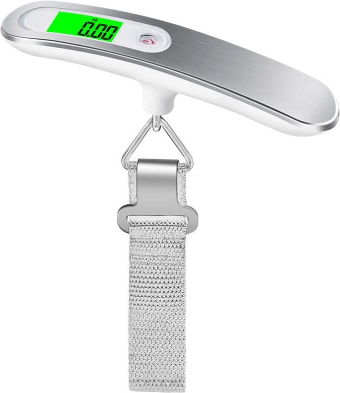 Tragbare elektronische Gepäckwaage mit einer maximalen Kapazität von 50 kg (lbs, g, oz, Kilogramm) und Tara-Funktion, pe...