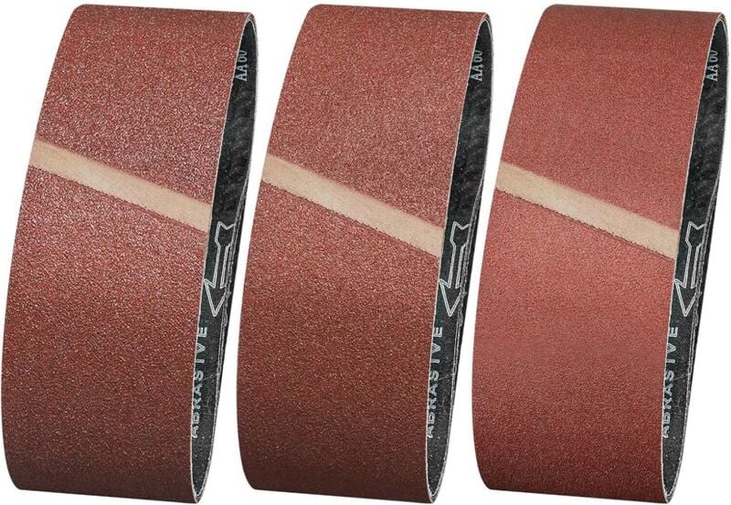 Packung mit 12 Schleifbändern 100 x 915 mm – Körnung 60/80/120 – zum Schleifen, Feilen, Schärfen und Entrosten - Sollbry