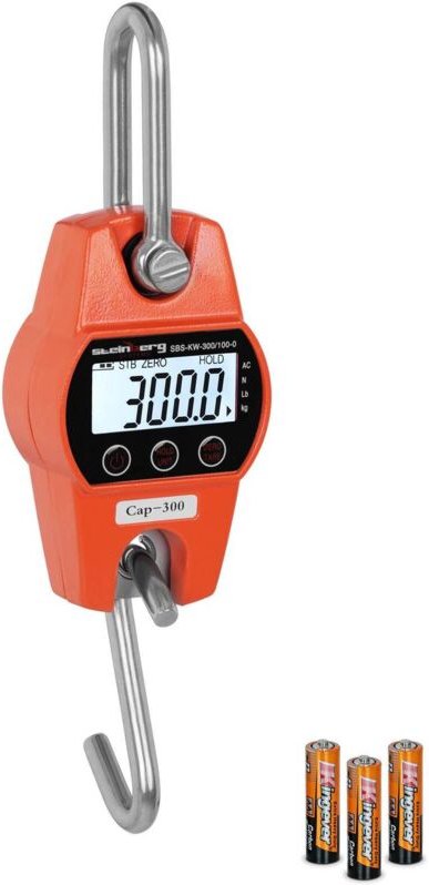 Steinberg Systems - Kraanwaage Zugwaage Lasten Waage Hängewaage Industriewaage 300 Kg 100 g lcd