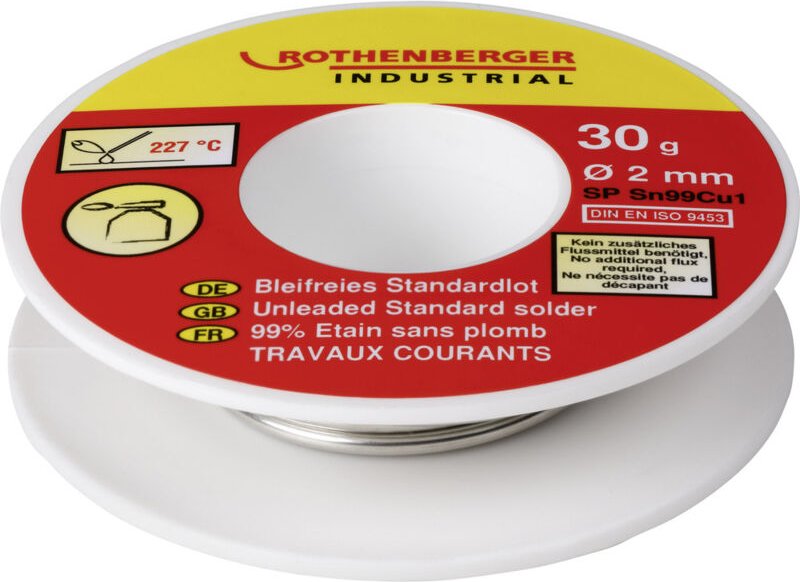 Rothenberger - Industrial Bleifreies Standardlot 30g Lötzinn, bleifrei SN99Cu1