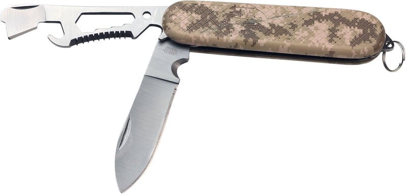 Camouflage Campingbesteck Joker 3-teiliges Campingbesteck mit 10,5 cm langem Fasergriff. Inklusive Nylonscheide. JKR0708...