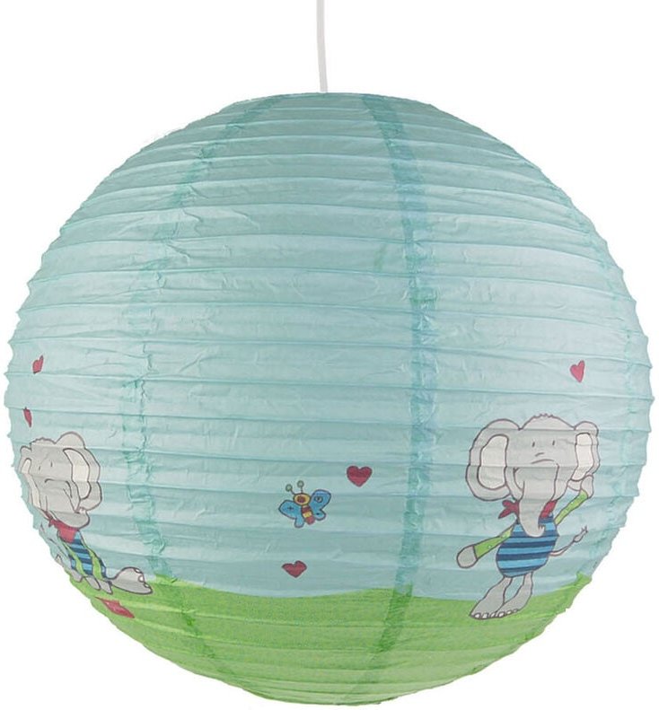 Niermann - Papier Lampenschirm fürs Kinderzimmer mit fröhlichem Elefanten Motiv ø 40cm