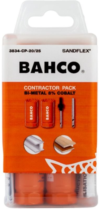 Sandflex Bimetall-Lochsägen-Satz 20x4 mm + 25x4 mm - 11-tlg. Auftrags-Pack - Bahco