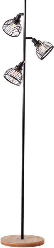 Avia Standleuchte 3flg schwarz/holz, Metall/Holz, 3x D45, , 42 w - Brilliant
