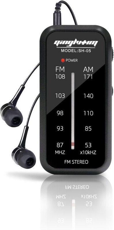 Kleines tragbares Radio, J-985 AM/FM-Taschenradio mit Kopfhörern, batteriebetriebenes Radio mit Stereoanlage, Mini-AAA-E...