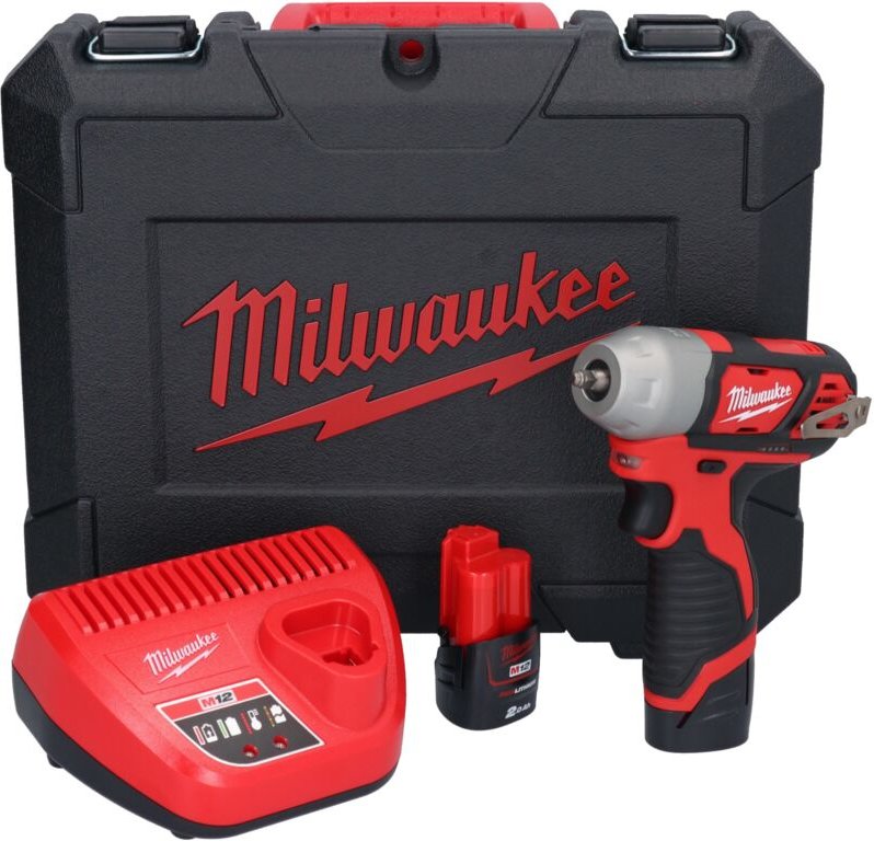 M12 BIW14-202C Akku Schlagschrauber 12 v 50 Nm 1/4' ( 4933443897 ) + 2x Akku 2,0 Ah + Ladegerät + Koffer - Milwaukee