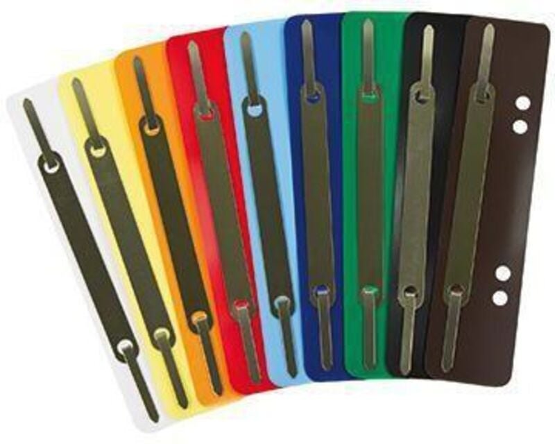 Heftstreifen 3,4 x 15 cm (b x h) Polypropylen je 25 x weiß gelb orange rot hellblau dunkelblau dunkelgrün grau braun sch...