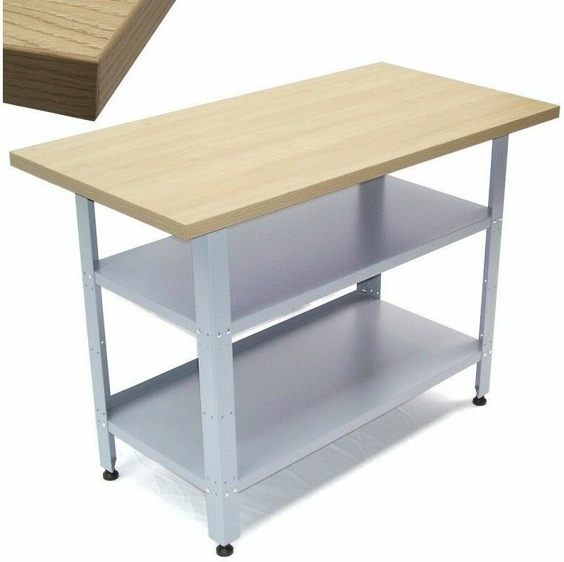 Thumbnail - Apex - Werkbank Werkstatttisch 06058 Werktisch 120cm Packtisch Holzarbeitsplatte Tisch
