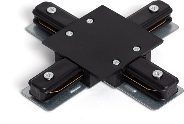 Ledkia - Verbindungsstück Typ x für 1-Phasige Einbauschiene aus Aluminuim Schwarz