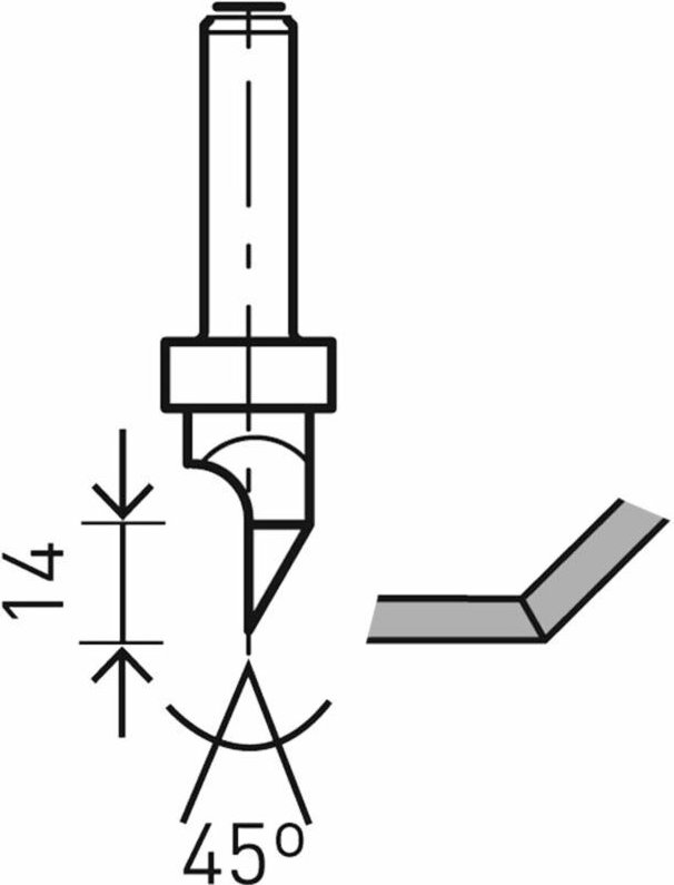 Gipskartonfräser hw S8 D12,5/45° - 491000 - Festool