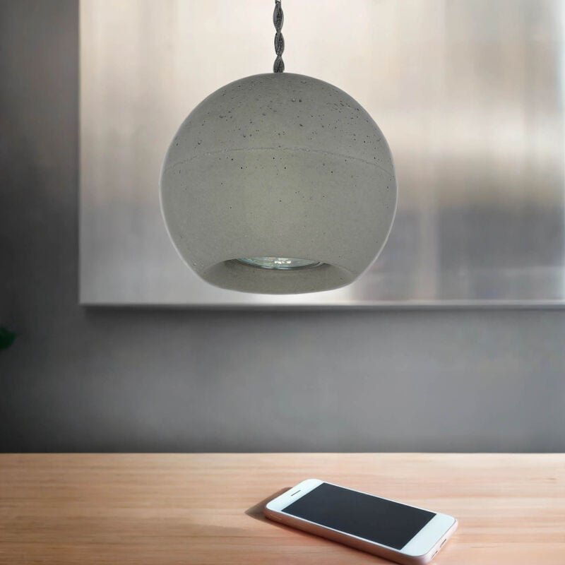 Licht-erlebnisse - Pendelleuchte Beton Kugel Schirm ø 13 cm GU10 Esszimmer Küche Hängelampe