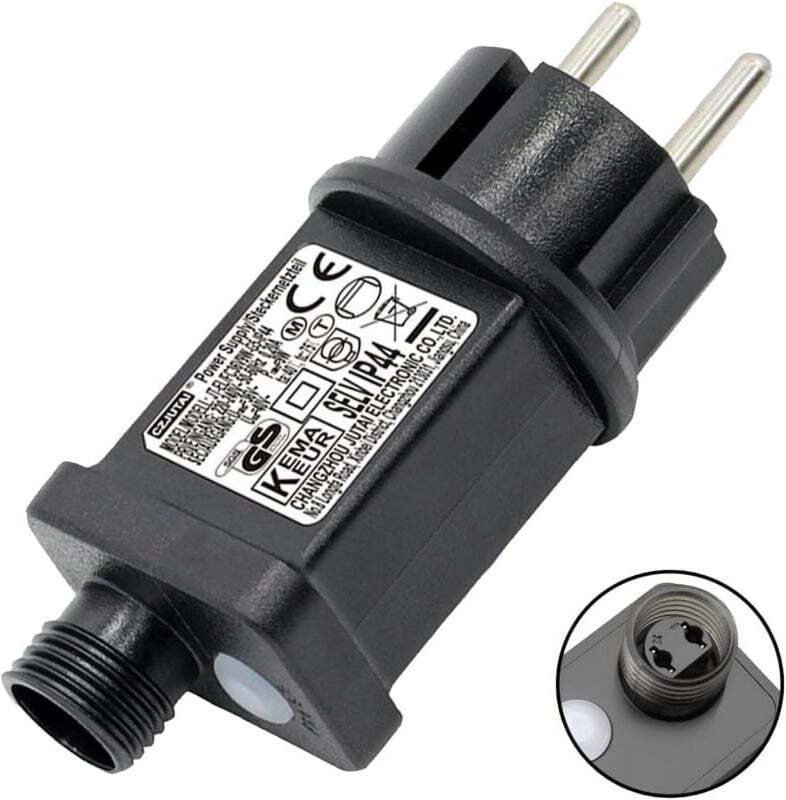 Blinkende LED für Lichterketten, 31V 6W Stecker, 9 Modi mit Timerfunktion, IP44 wasserdichter LED-Transformator für Gart...
