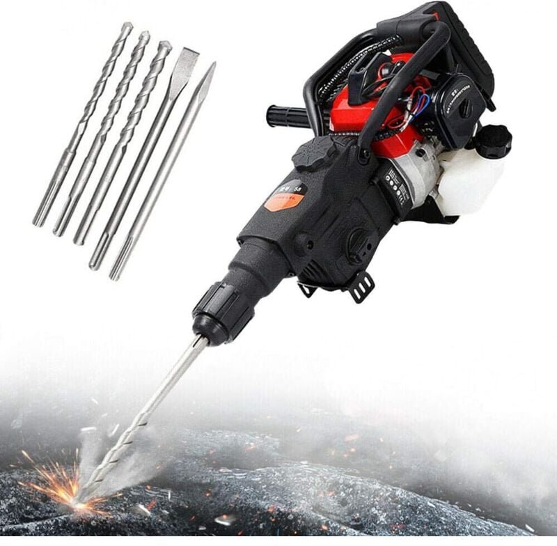 1800W Benzin Abbruchhammer Jack Hammer Gas Breaker Presslufthammer Bohrmaschine 32.7CC 2-Takt Motor