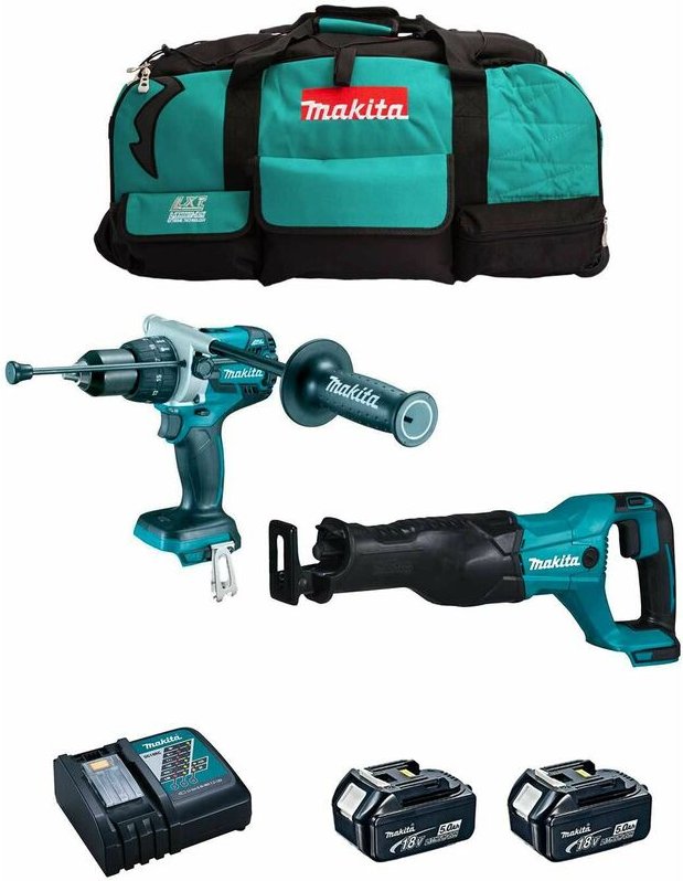 Makita - Kit MK209 (DHP481 + DJR186 + 2 x 5,0 Ah + DC18RC + LXT600)