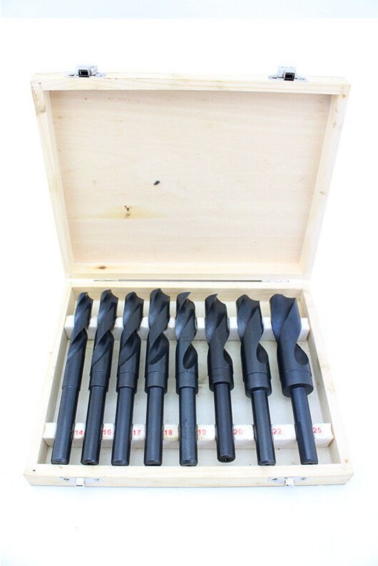 HSS-Schmiedebohrer-Set, 8-teiliges Set aus gehärteten Stahl-Spiralbohrern, 14–25 mm HSS-Spiralbohrer aus schnellhärtende...